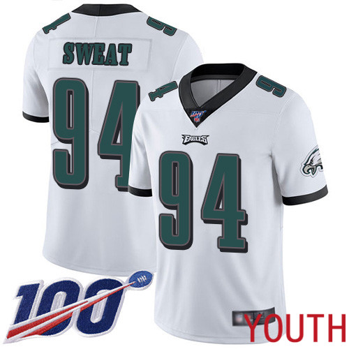 Youth Philadelphia Eagles #94 Josh Sweat White Vapor Untouchable NFL Jersey Limited Player Season Football->philadelphia eagles->NFL Jersey